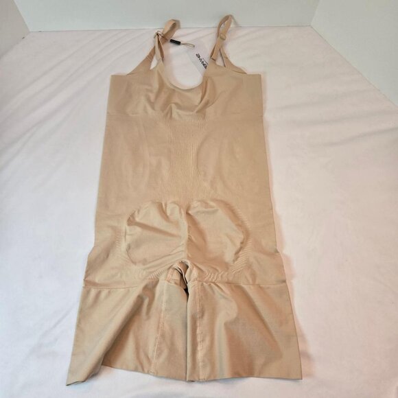 SHAPERX Women Shapewear Tummy Control Open Bust Body Shaper Sz: XL Beige - Picture 6 of 10